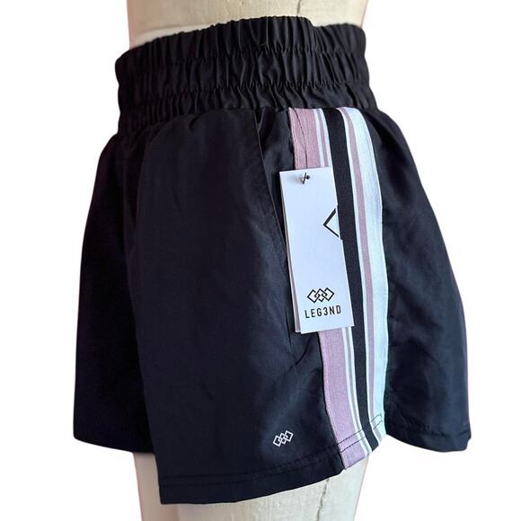 Womens Shorts Large Black NWT Sports Running Workout Beachy Vacation - Picture 5 of 8